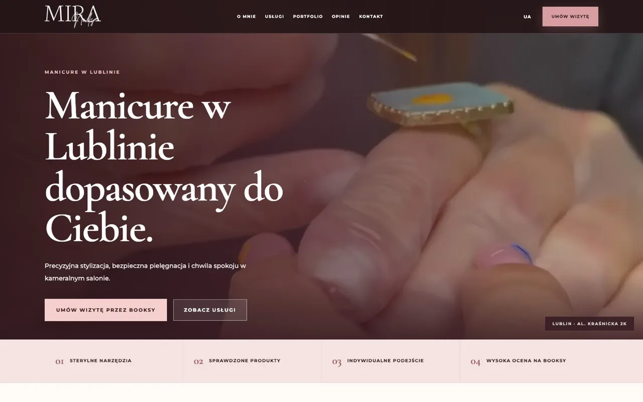 Сайт студії манікюру MIRA nails у Любліні
